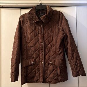 IS Apparel Women’s Stylish Brown Quilted Puffer Jacket